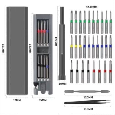 Magnetic Screwdriver Set With 28 Bits (31 in 1)