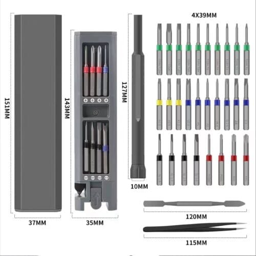 Magnetic Screwdriver Set With 28 Bits (31 in 1)