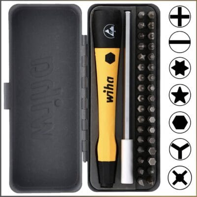 36 Piece GoBox Electronics ESD Precision Micro Bit Screwdriver Set (Wiha)