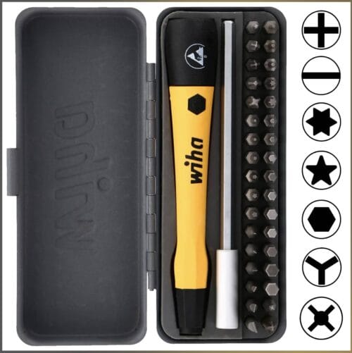 36 Piece GoBox Electronics ESD Precision Micro Bit Screwdriver Set (Wiha)