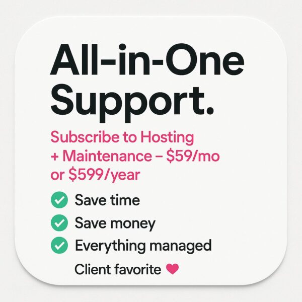 Hosting + Maintenance Bundle (Monthly)