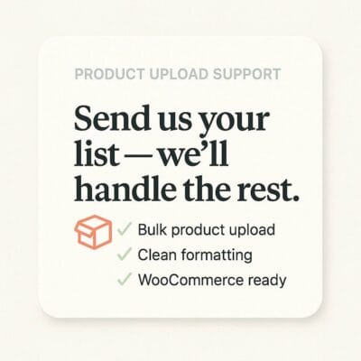 Product Upload Support